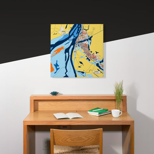 Mopti Mali Colorful City Map Canvas Print Scene