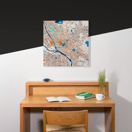 Morioka Japan Colorful City Map Canvas Print Scene