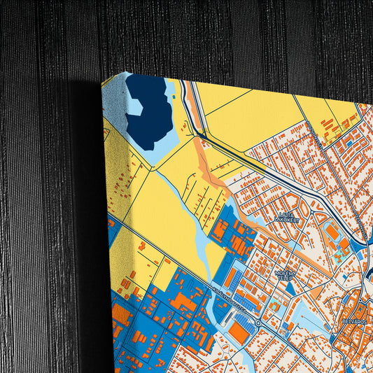 Mosonmagyaróvár Hungary Colorful City Map Canvas Print Detail