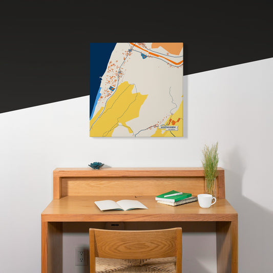Mostaganem Algeria Colorful City Map Canvas Print Scene
