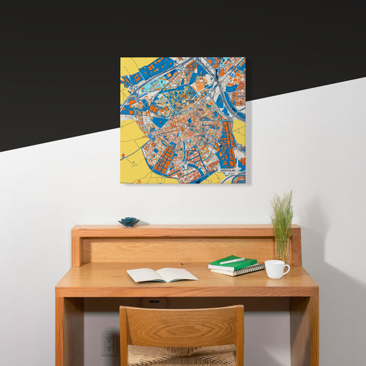 Móstoles Spain Colorful City Map Canvas Print Scene