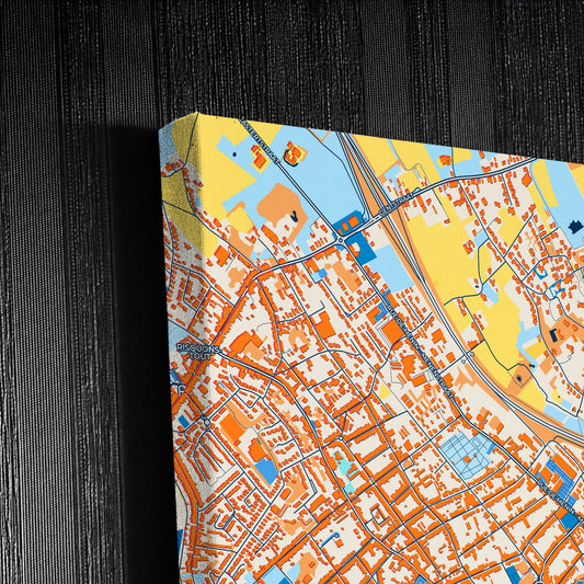 Mouscron Belgium Colorful City Map Canvas Print Detail