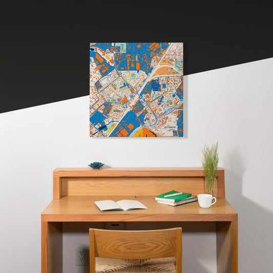 Мытищинский Russia Colorful City Map Canvas Print Scene