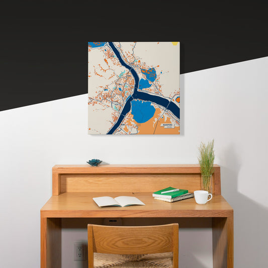 Nanping China Colorful City Map Canvas Print Scene