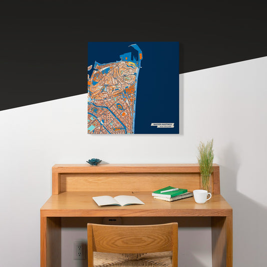 Napier-Hastings New Zealand Colorful City Map Canvas Print Scene