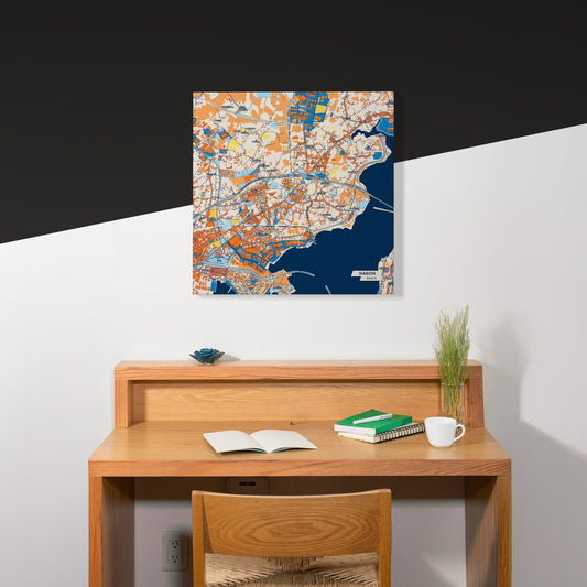 Narón Spain Colorful City Map Canvas Print Scene