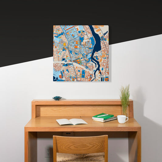 Narva Estonia Colorful City Map Canvas Print Scene