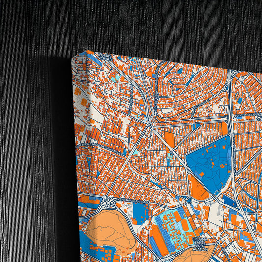 Naucalpan Mexico Colorful City Map Canvas Print Detail