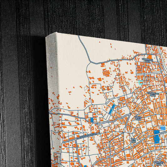 Nazi̇lli̇ Turkey Colorful City Map Canvas Print Detail