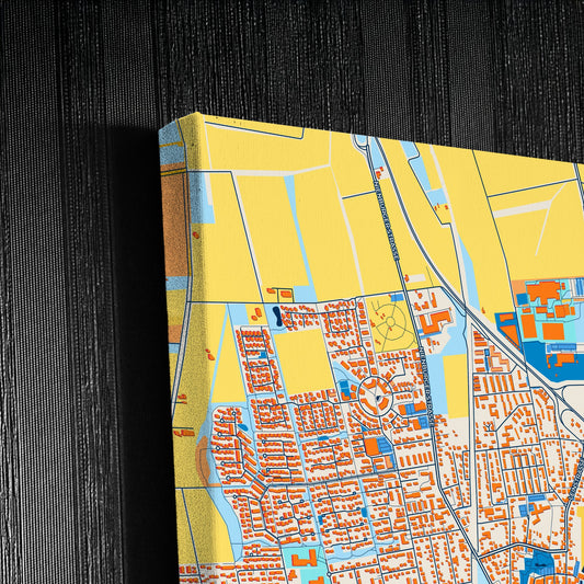 Neustadt Am Rübenberge Germany Colorful City Map Canvas Print Detail