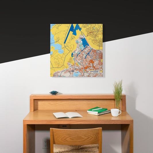 Ngaoundere Cameroon Colorful City Map Canvas Print Scene