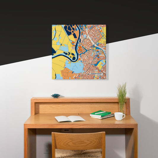 Nienburg/Weser Germany Colorful City Map Canvas Print Scene