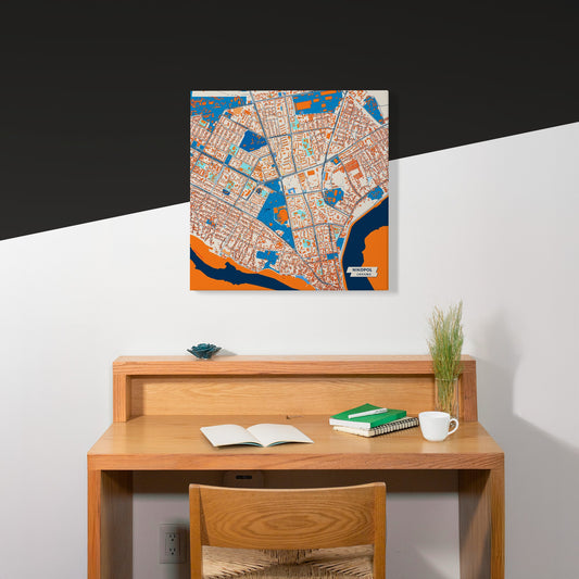 Нікопол Ukraine Colorful City Map Canvas Print Scene