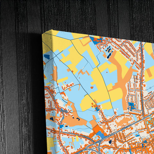 Ninove Belgium Colorful City Map Canvas Print Detail