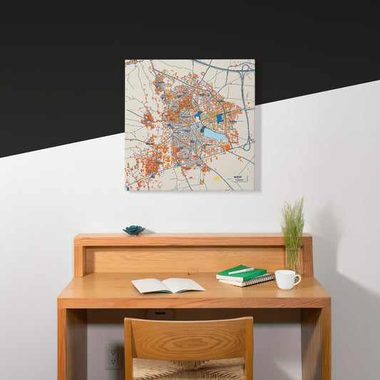 Nizip Turkey Colorful City Map Canvas Print Scene