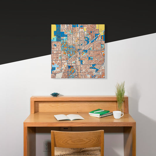 Normal Illinois Colorful City Map Canvas Print Scene