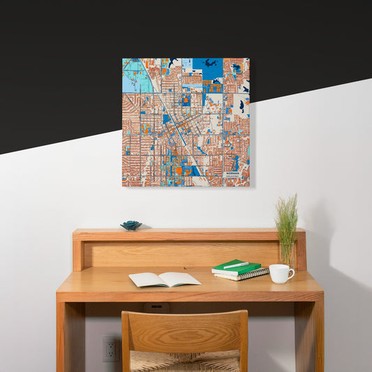 Norman Oklahoma Colorful City Map Canvas Print Scene