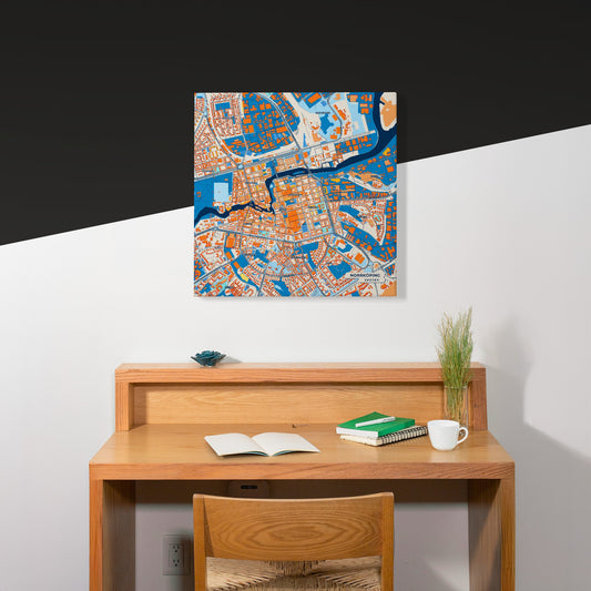 Norrköping Sweden Colorful City Map Canvas Print Scene