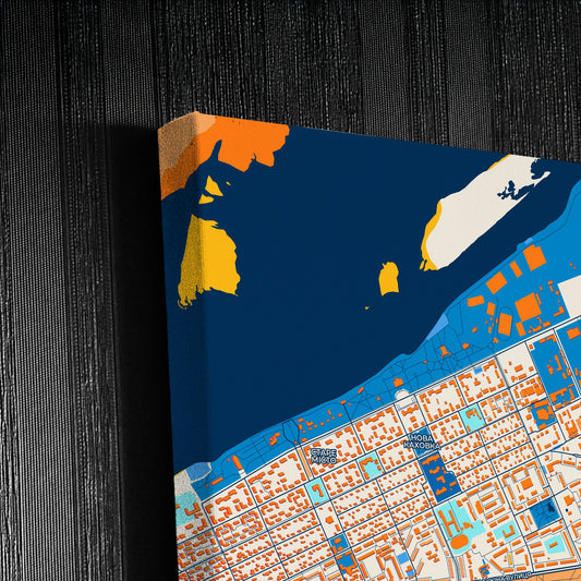 Нова Каховка Ukraine Colorful City Map Canvas Print Detail