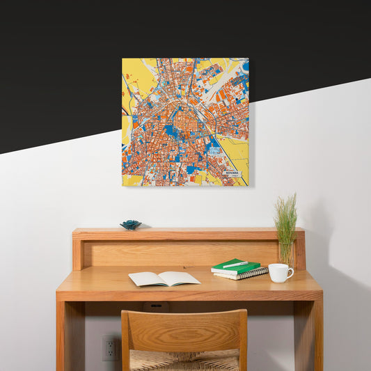 Novara Italy Colorful City Map Canvas Print Scene