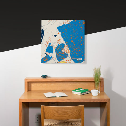 Новокуйбышевск Russia Colorful City Map Canvas Print Scene