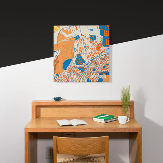 Новоуральск Russia Colorful City Map Canvas Print Scene