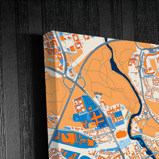 Nyköping Sweden Colorful City Map Canvas Print Detail