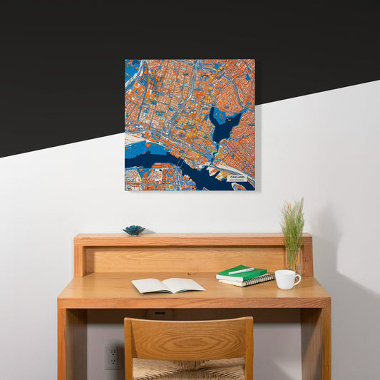 Oakland California Colorful City Map Canvas Print Scene