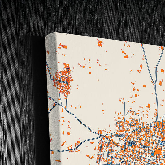 Ödemiş Turkey Colorful City Map Canvas Print Detail