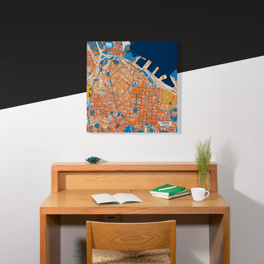 Одеса Ukraine Colorful City Map Canvas Print Scene