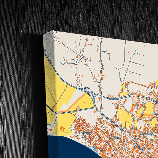 Ohrid North Macedonia Colorful City Map Canvas Print Detail