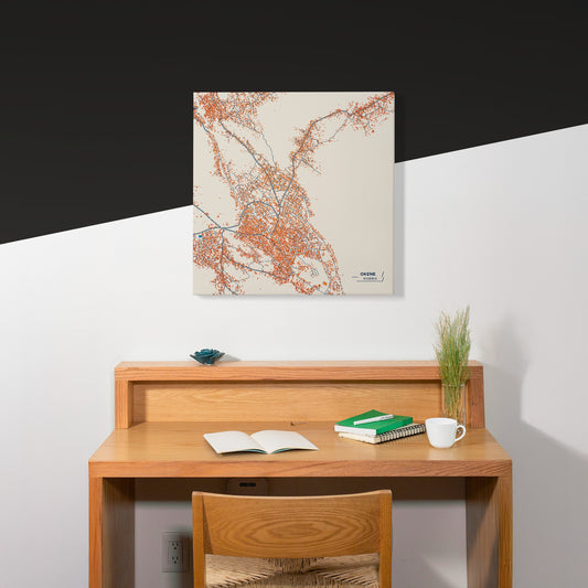 Okene Nigeria Colorful City Map Canvas Print Scene