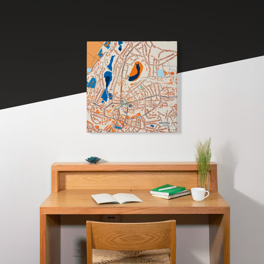 Охтирка Ukraine Colorful City Map Canvas Print Scene