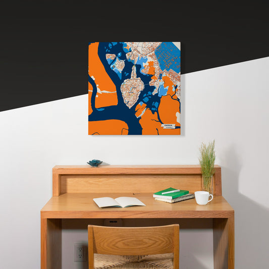 Okrika Nigeria Colorful City Map Canvas Print Scene