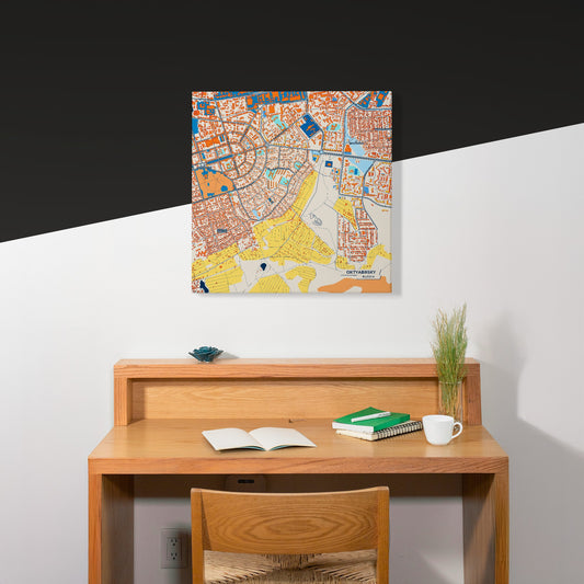 Октябрьский Russia Colorful City Map Canvas Print Scene