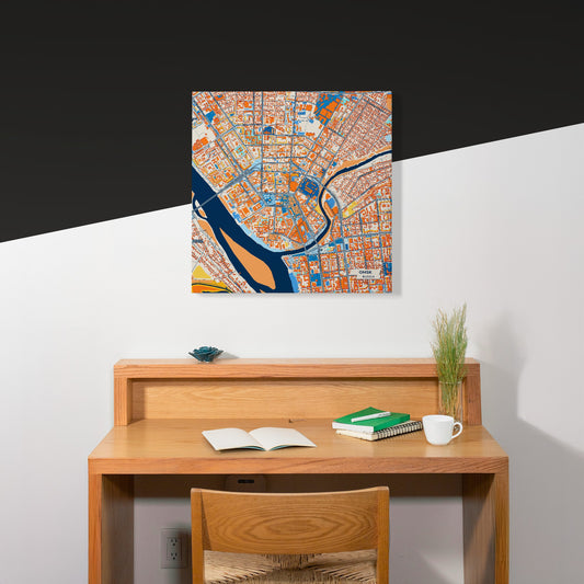 Омск Russia Colorful City Map Canvas Print Scene