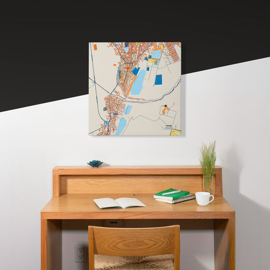 Orhei Moldova Colorful City Map Canvas Print Scene