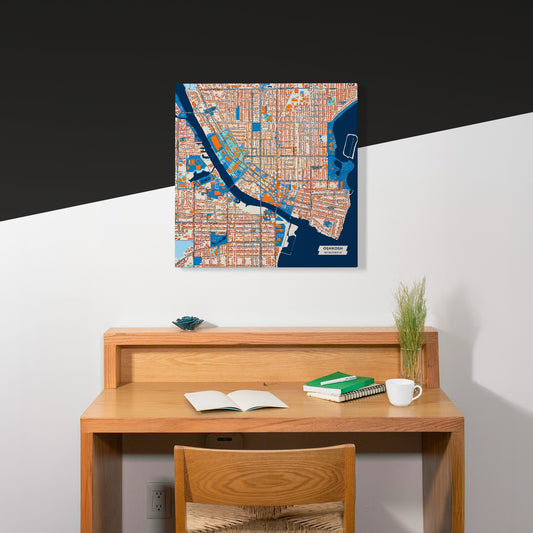 Oshkosh Wisconsin Colorful City Map Canvas Print Scene