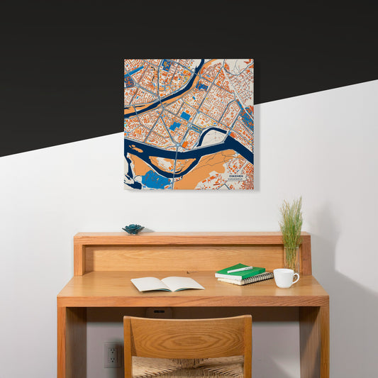 Oskemen Kazakhstan Colorful City Map Canvas Print Scene