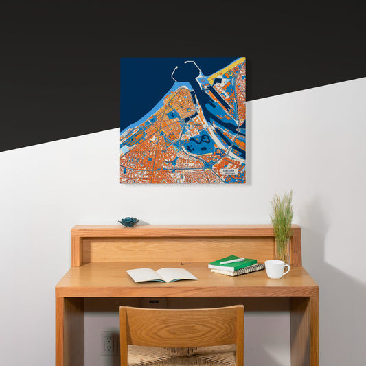 Ostend Belgium Colorful City Map Canvas Print Scene