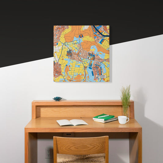 Ostfildern Germany Colorful City Map Canvas Print Scene