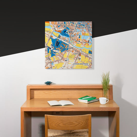 Ostrowiec Świętokrzyski Poland Colorful City Map Canvas Print Scene