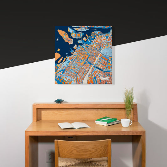 Oulu Finland Colorful City Map Canvas Print Scene