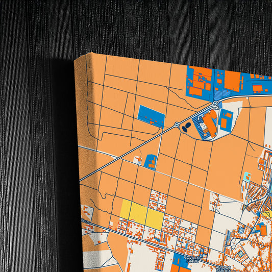 Ovar Portugal Colorful City Map Canvas Print Detail