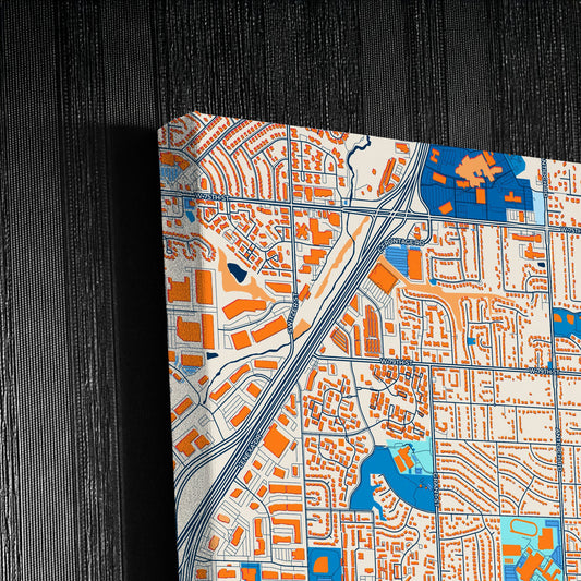 Overland Park Kansas Colorful City Map Canvas Print Detail