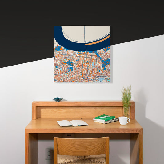 Owensboro Kentucky Colorful City Map Canvas Print Scene