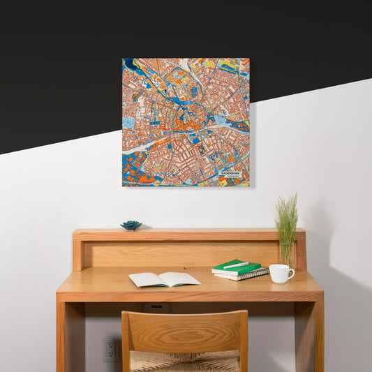 Paderborn Germany Colorful City Map Canvas Print Scene