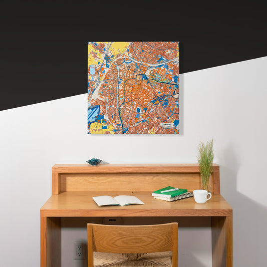 Padova Italy Colorful City Map Canvas Print Scene