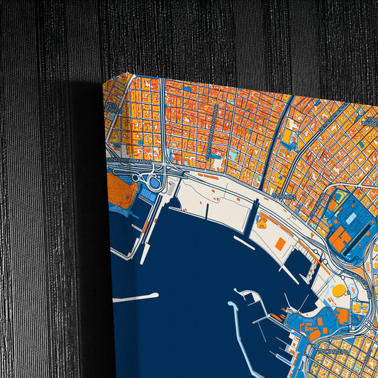 Παλαιο Φαληρο Greece Colorful City Map Canvas Print Detail