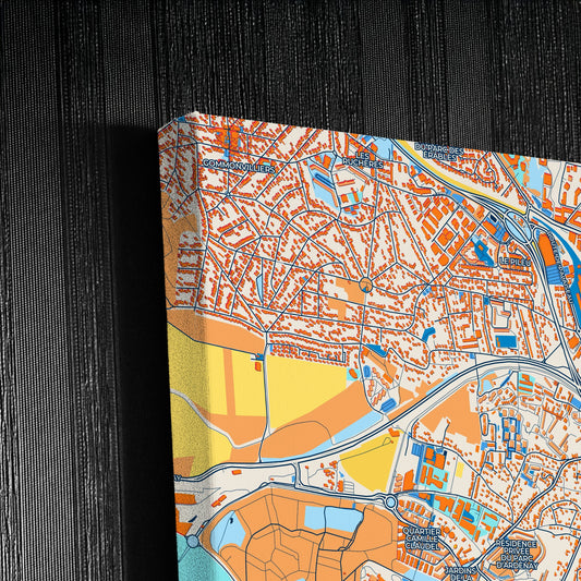 Palaiseau France Colorful City Map Canvas Print Detail